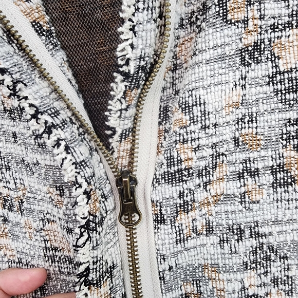 Dolan Women's Textured Zip Up Knit Leopard Business Casual Jacket - Multicolor - Picture 3 of 9